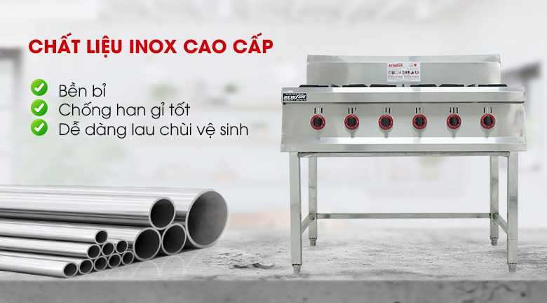 Được làm từ inox cao cấp, chắc chắn, bền bỉ Được làm từ inox cao cấp, chắc chắn, bền bỉ