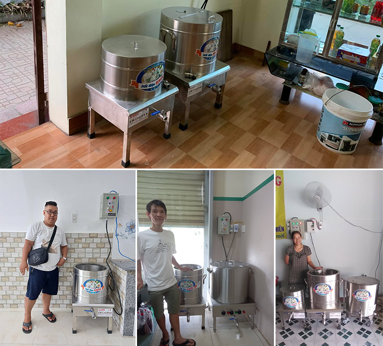 Hình ảnh khách hàng sử dụng nồi nấu phở