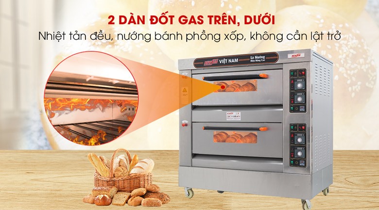 Công nghệ nướng nhiệt trên & nhiệt dưới, nướng bánh bông xốp chín đều Công nghệ nướng nhiệt trên & nhiệt dưới, nướng bánh bông xốp chín đều