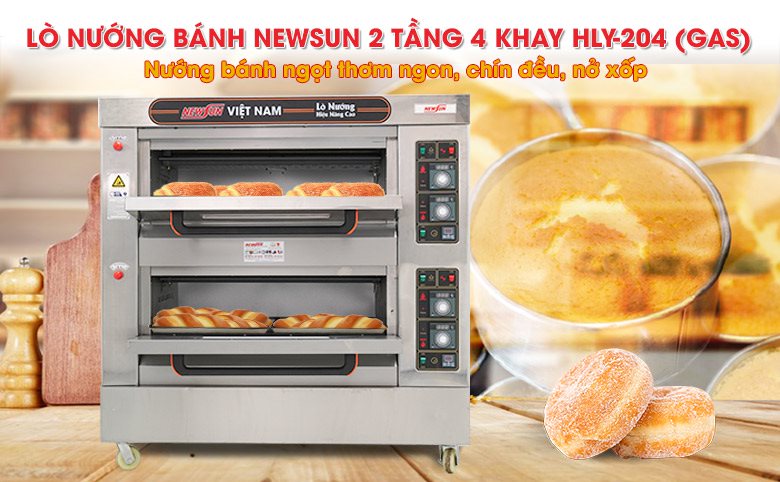 Lò nướng bánh NEWSUN 2 tầng 4 khay HLY-204 (Gas) Lò nướng bánh NEWSUN 2 tầng 4 khay HLY-204 (Gas)