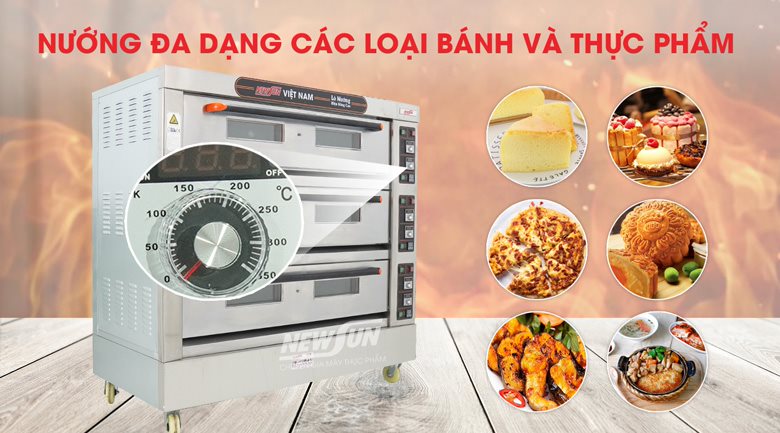 Dải nhiệt rộng, nướng đa dạng các loại thực phẩm