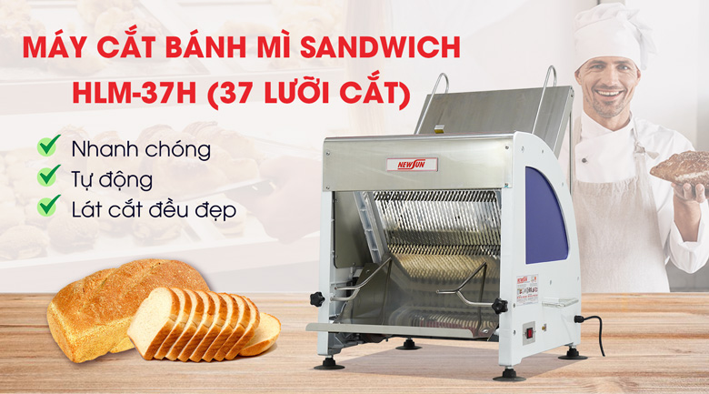 Máy cắt bánh mì gối, Sandwich HLM-37H NEWSUN