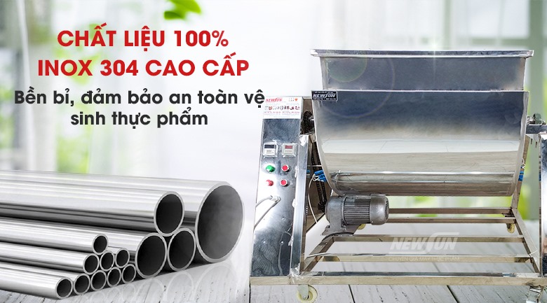 Máy rang chà bông sử dụng chất liệu inox cao cấp
