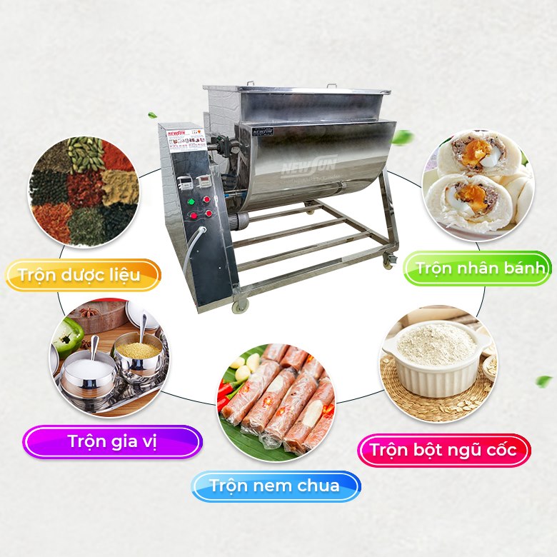 Máy sao ruốc dùng để rang trộn nhiều loại nguyên liệu