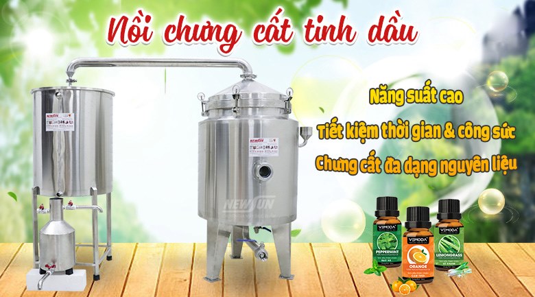 Nồi Chưng Cất Tinh Dầu NEWSUN Inox 304 Chất Lượng Cao Giá Tốt