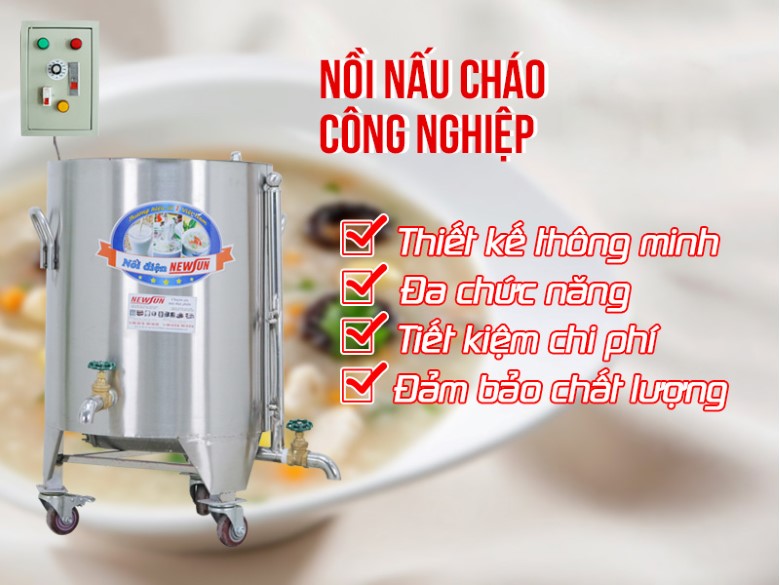 Nồi nấu cháo công nghiệp NEWSUN – Nấu cháo ngon, tiết kiệm nhiên liệu