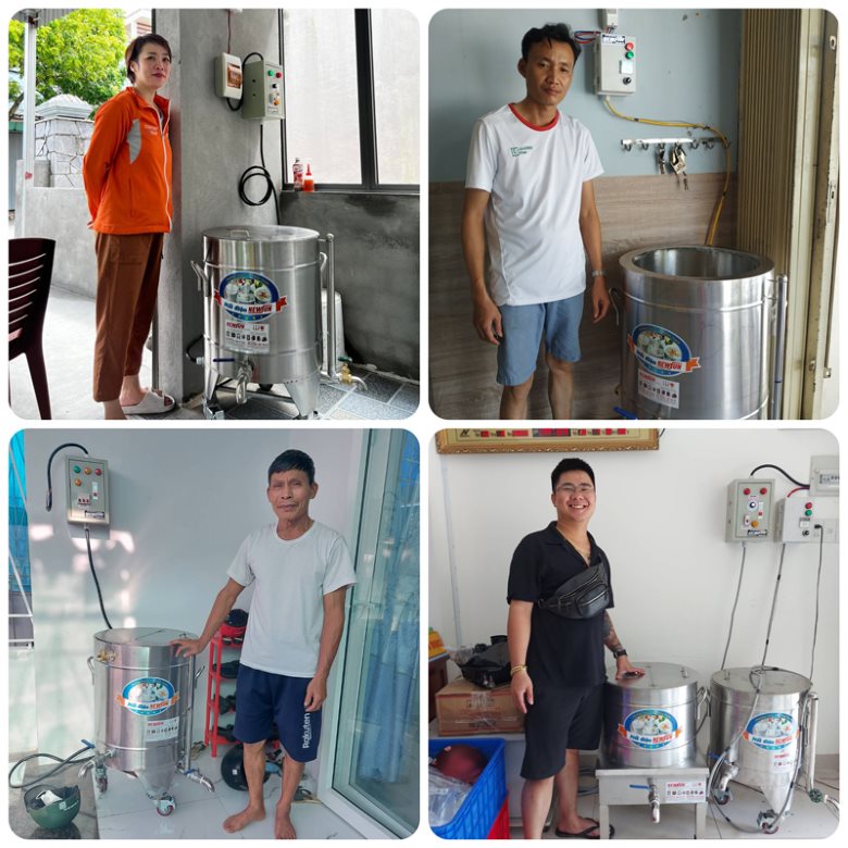 Khách hàng sử dụng nồi nấu cháo
