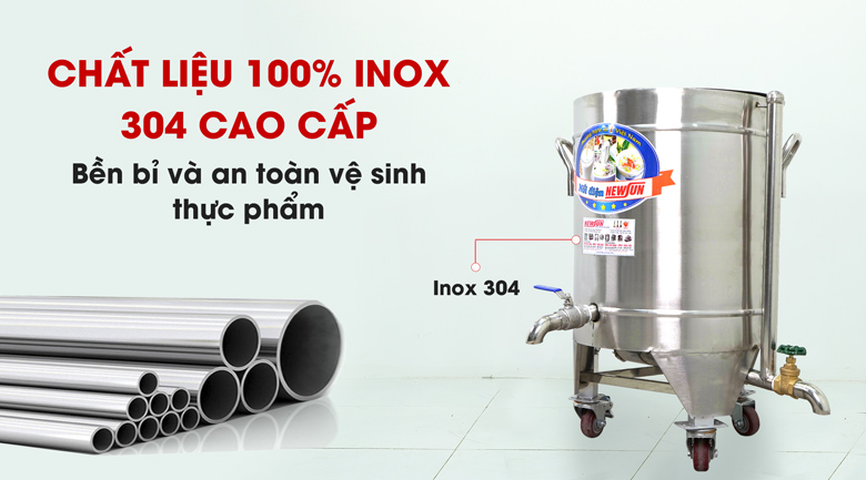 Nồi nấu cháo bằng điện sử dụng chất liệu inox 304 cao cấp, bền bỉ