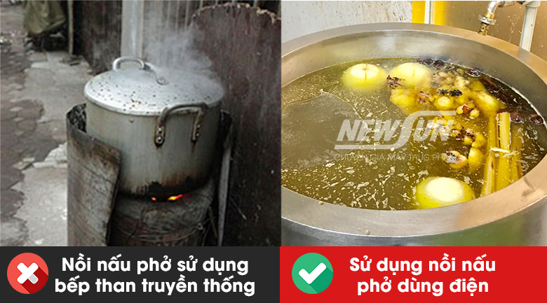 Nồi nấu phở đảm bảo an toàn vệ sinh