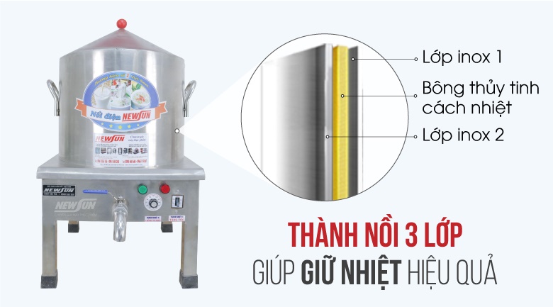 Thiết kế thành nồi 3 lớp 