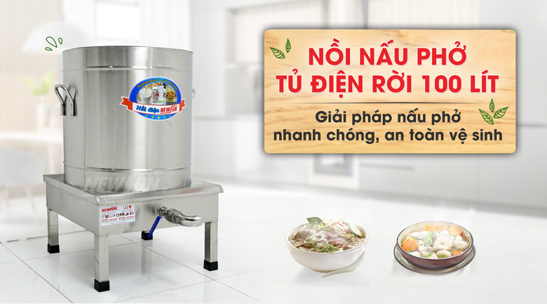 Nồi nấu phở tủ điện rời 100 lít