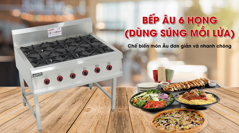 Bếp Âu 6 họng (dùng súng mồi lửa) Bếp Âu 6 họng (dùng súng mồi lửa)