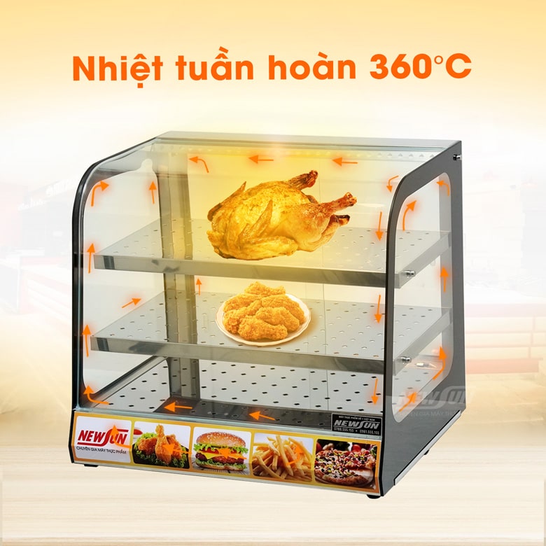 Thức ăn nóng đều nhờ nhiệt nóng tuần hoàn 360 độ trong tủ Thức ăn nóng đều nhờ nhiệt nóng tuần hoàn 360 độ trong tủ