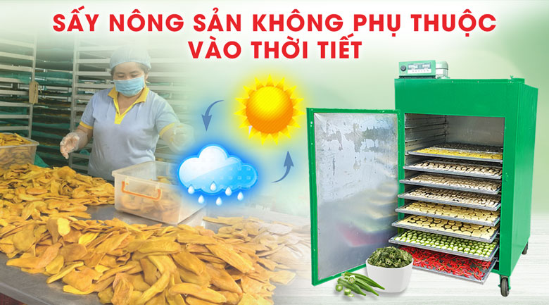 Tiết kiệm diện tích phơi sấy và không phụ thuộc vào thời tiết