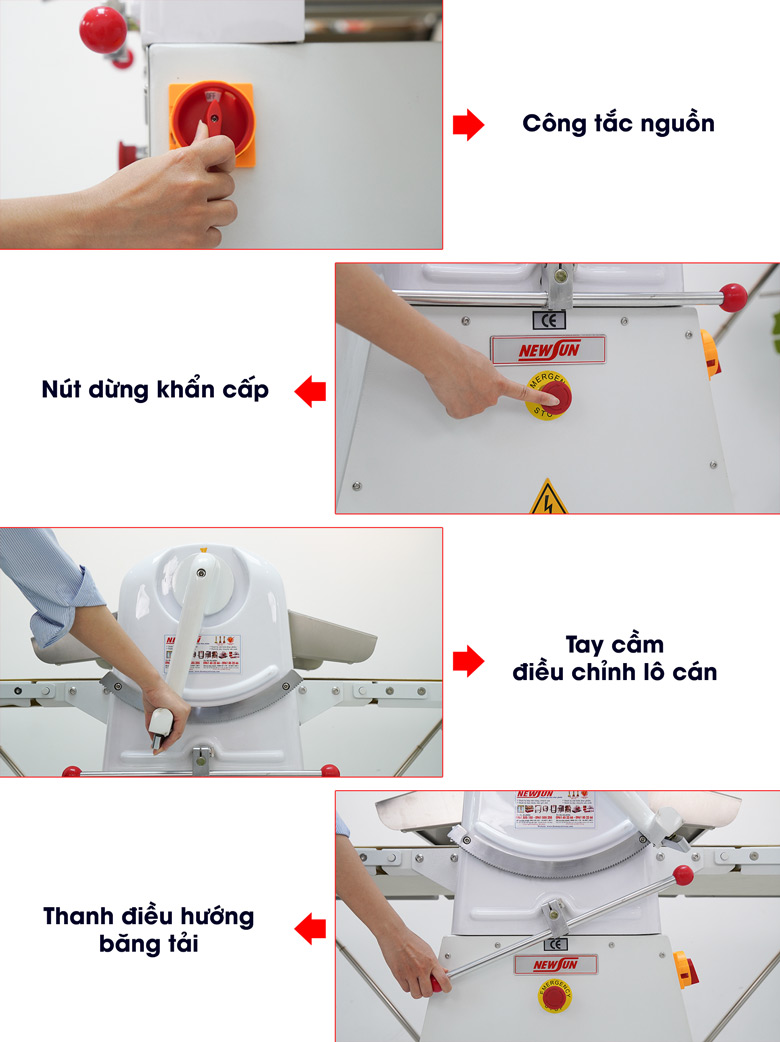 Vận hành máy cán bột 2 chiều H-520EB Vận hành máy cán bột 2 chiều H-520EB