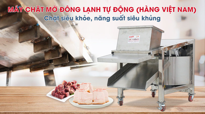Máy chặt mỡ đông lạnh tự động (hàng Việt Nam) Máy chặt mỡ đông lạnh tự động (hàng Việt Nam)