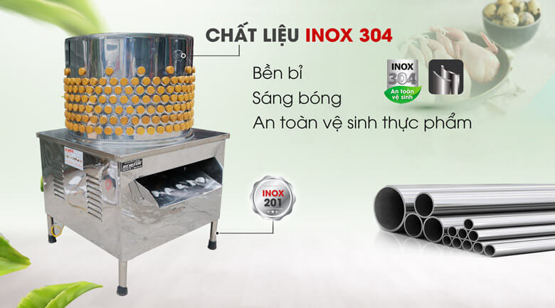 Máy vặt lông chim cút phi 55cm chất liệu inox 304