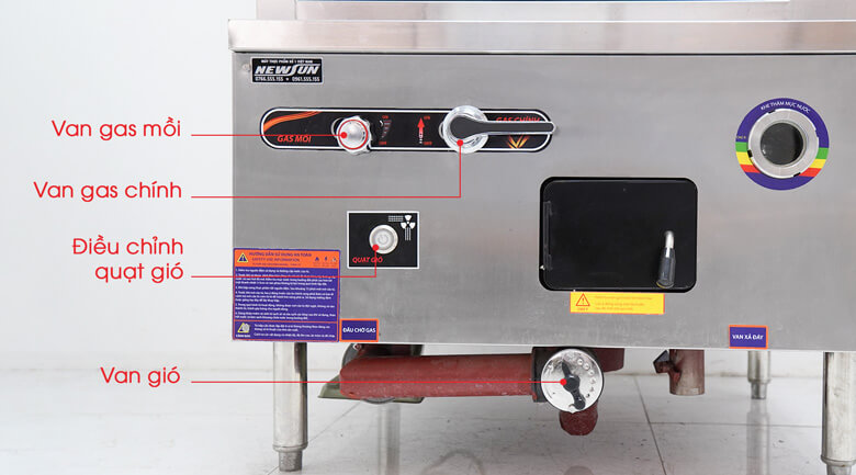 Núm vặn gas của tủ hấp giúp điều chỉnh nhiệt độ dễ dàng Núm vặn gas của tủ hấp giúp điều chỉnh nhiệt độ dễ dàng