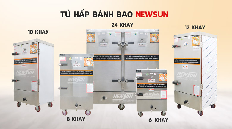 Tủ hấp bánh bao đa dạng mức năng suất