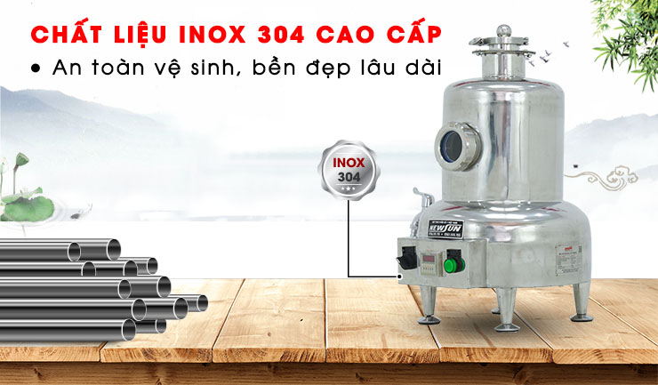 Sử dụng bền bỉ, an toàn với chất liệu inox 304 cao cấp Sử dụng bền bỉ, an toàn với chất liệu inox 304 cao cấp