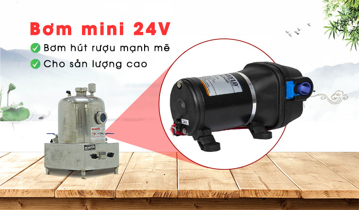 Máy bơm mini 24V, bơm hút rượu nhanh