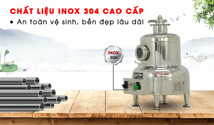 Chất liệu inox 304 cao cấp, sử dụng bền đẹp lâu dài