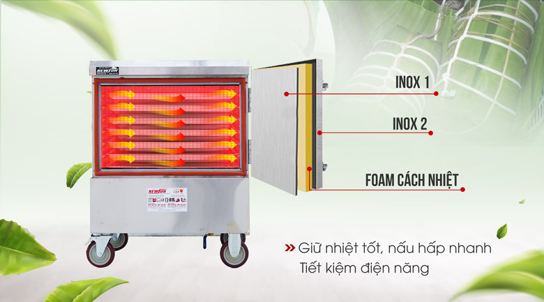 Thành tủ thiết kế 3 lớp dày dặn, cách nhiệt hiệu quả tối ưu